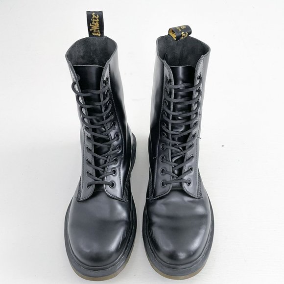 Dr. Martens Black 1490 Smooth Leather Mid-Calf Lace Up Combat Boot Womens Size 9 - Picture 2 of 12